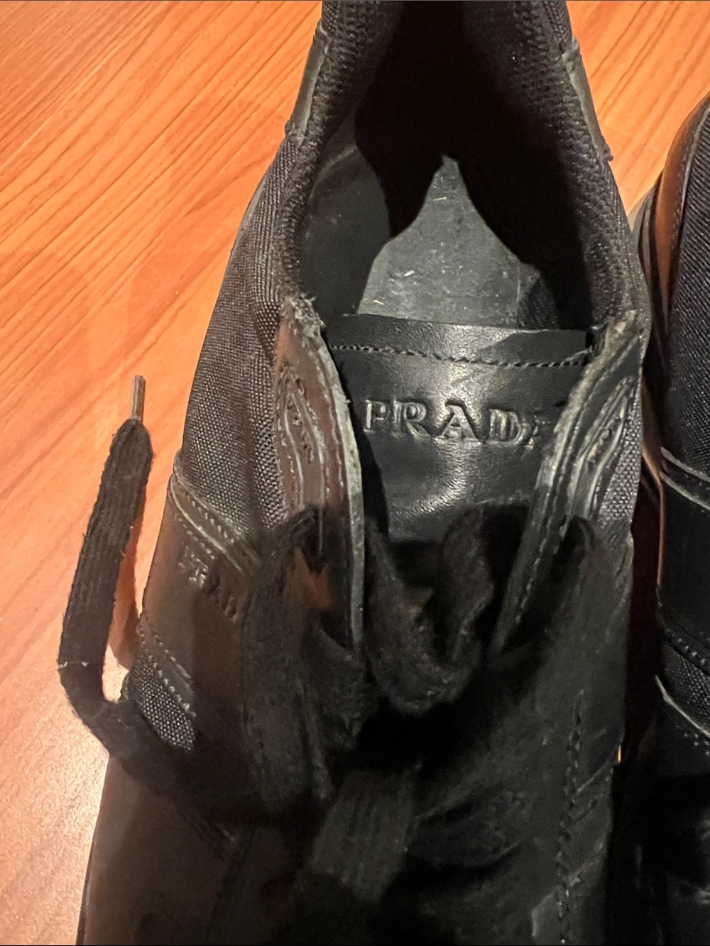 Prada Black Men’s Low-Top Athletic Sneakers - Picture 6 of 8